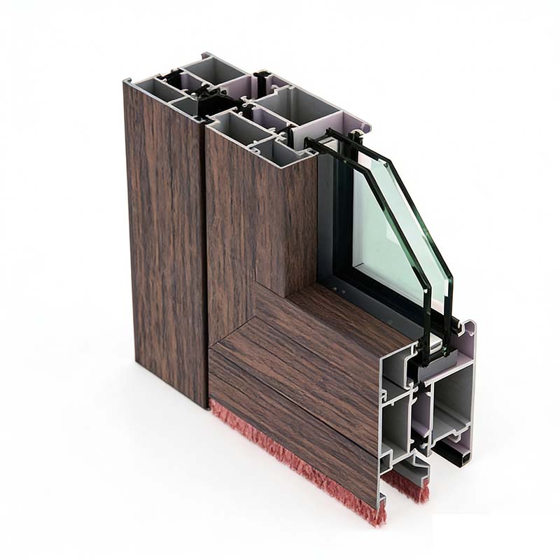Profil Pintu Casement Aluminium Pemecah Termal